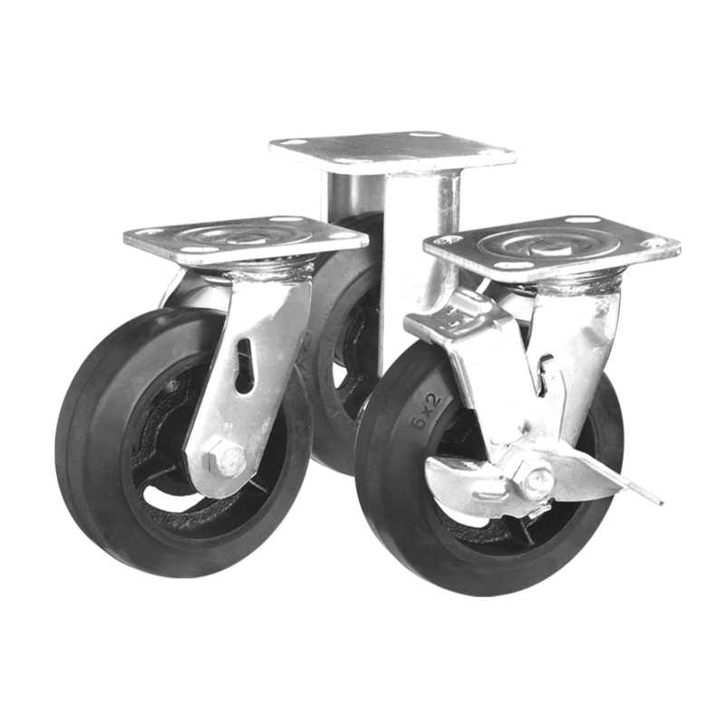 Hard rubber caster 8"
