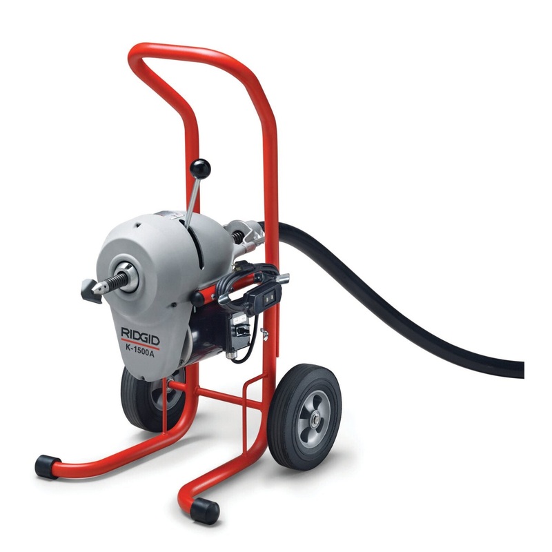 Ridgid 23692 K-1500A Machine with A-1 Mitt, A-12 Pin Key, and Rear Guide Hose