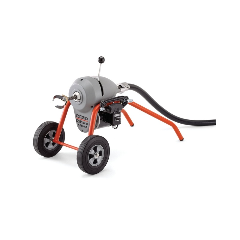 Ridgid 23707 K-1500B Machine with A-1 Mitt, A-12 Pin Key, and Rear Guide Hose, Plus: Seven Sections 11/4" (32 m) (C-14) Cable Total 105' (32 m), Two A-8 Cable Carriers