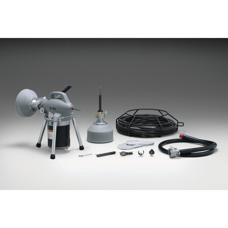 Ridgid 59000 K-50 Machine, with A-17-A Adapter, A-17-B Adapter, A-30 Cable Kit