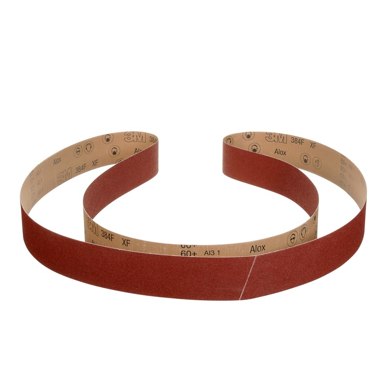 3M Cloth Belt 384F, 80+ XF-weight, 8 in x 286 in, Film-lok, Single-flex