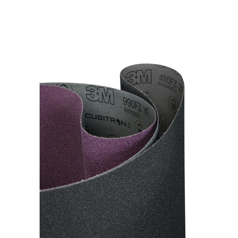 3M SiC Cloth Belt 490FZ, P24 ZF-weight, 51 in x 110 in, Film-lok, Single-flex