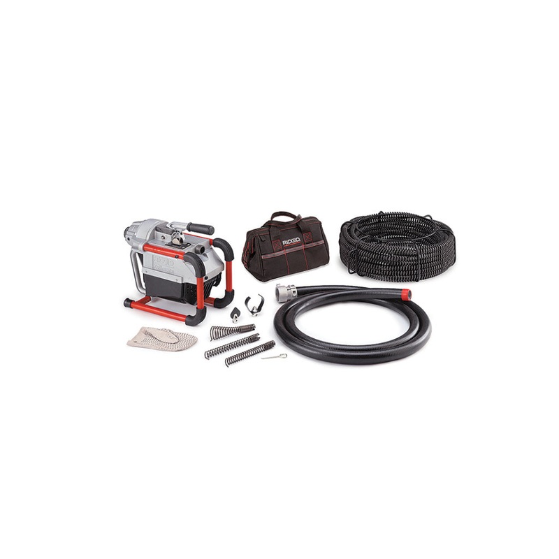 Ridgid 66497 K-60SP Machine with A-1 Operators Mitt, A-12 Pin Key, and Rear Guide Hose, plus: A-61 Tool Kit and A-62 Cable Kit