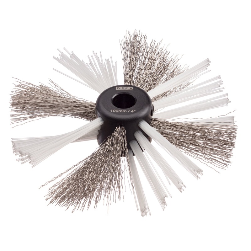Ridgid 68993 4" (105mm) nylon/steel brush for 3/8" (10mm) cable with nylon and steel strings