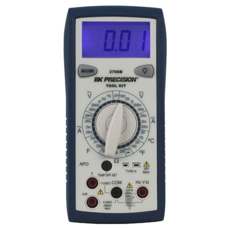 BK Precision Manual Ranging Tool Kit DMM with Temperature - Model 2706B
