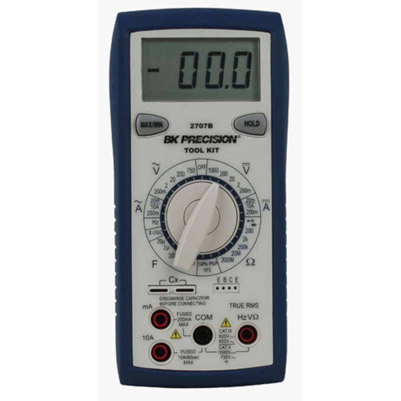 BK Precision Manual Ranging True RMS Tool Kit Digital Multimeter - Model 2707B