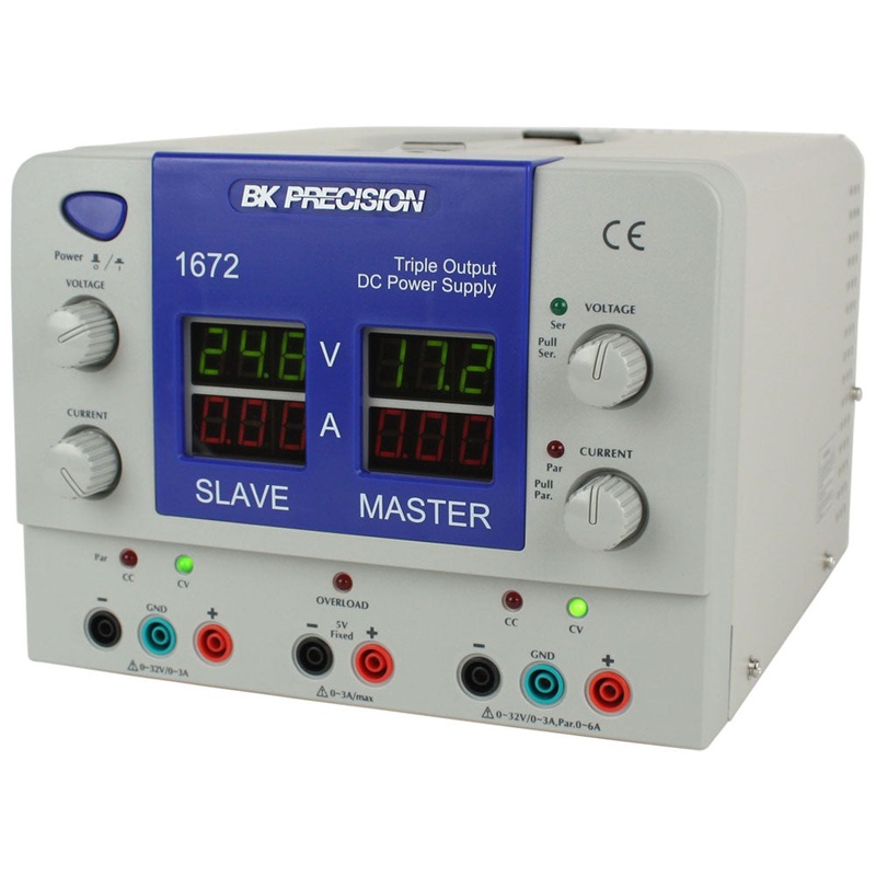 BK Precision Quad Display Triple Output DC Power Supply Model 1672