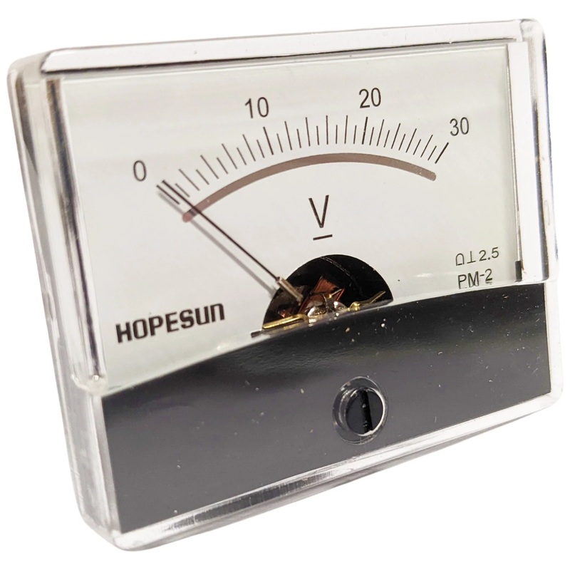0-30V DC Volt Meter Movement, Analog, Panel Mount