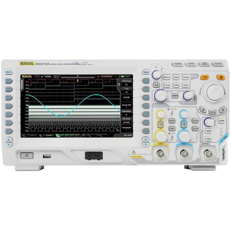 Rigol MSO2102A-S 100MHz Mixed Signal Oscilloscope with 2 Channel, 25 MHz Waveform Generator