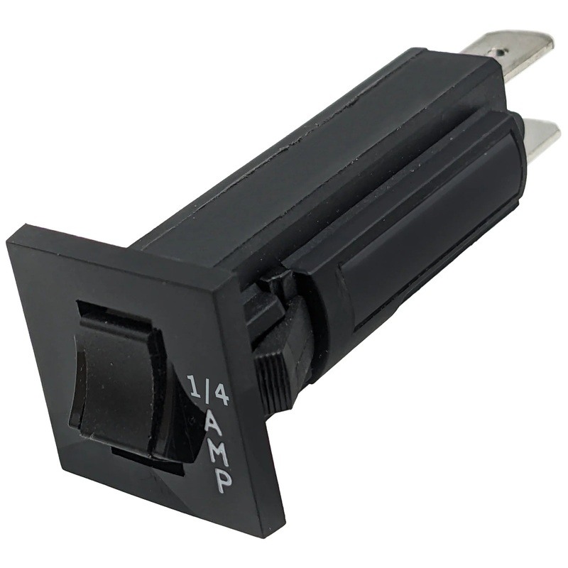 0.25A Thermal Circuit Breaker, 1 Pole, 250V AC / 32V DC, Snap-in Panel Mount with Push to Reset Actuator (W28-XQ1A-0.25)