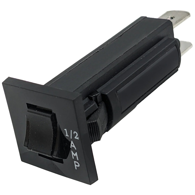 0.5A Thermal Circuit Breaker, 1 Pole, 250V AC / 28V DC, Snap-in Panel Mount with Push to Reset Actuator (W28-XQ1A-0.50)