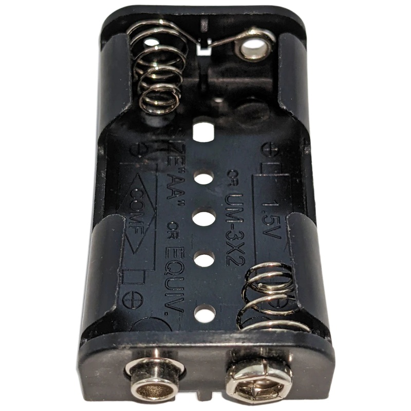 2 "AA" Battery Holder with Snap Connector, Plastic Case (2.34" x 1.25" x 0.61")