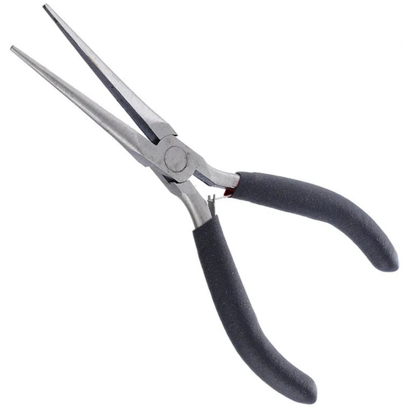 6" Mini Needle Nose Pliers (Non-Serrated Jaw) with Return Spring and Cushion Grip Handles