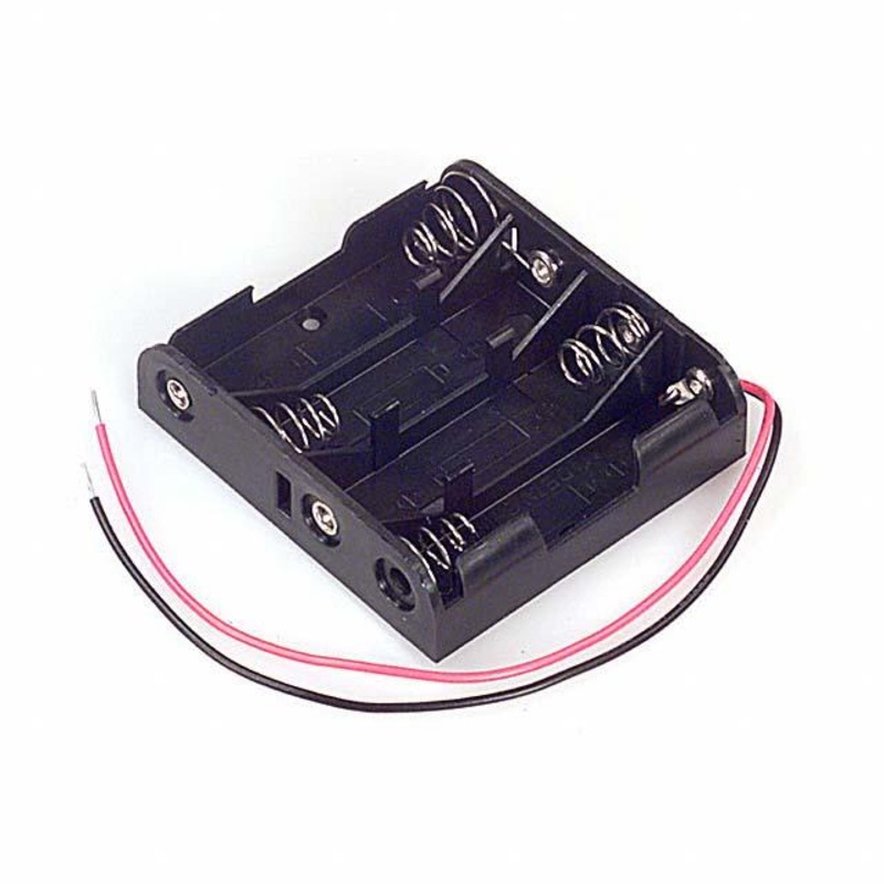 AA Plastic 4 Battery Holder with wire leads