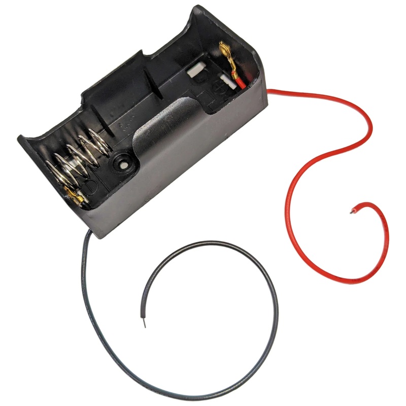 Single C Battery Holder, Plastic Case with Wire Leads (2.91" x 1.69" x 1.46")