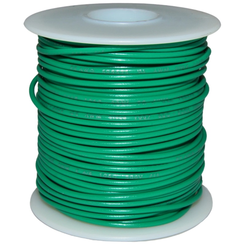 100 Feet Green 22 Gauge Stranded Hook-Up Wire, Tinned Copper, PVC Insulation (Shade May Vary)