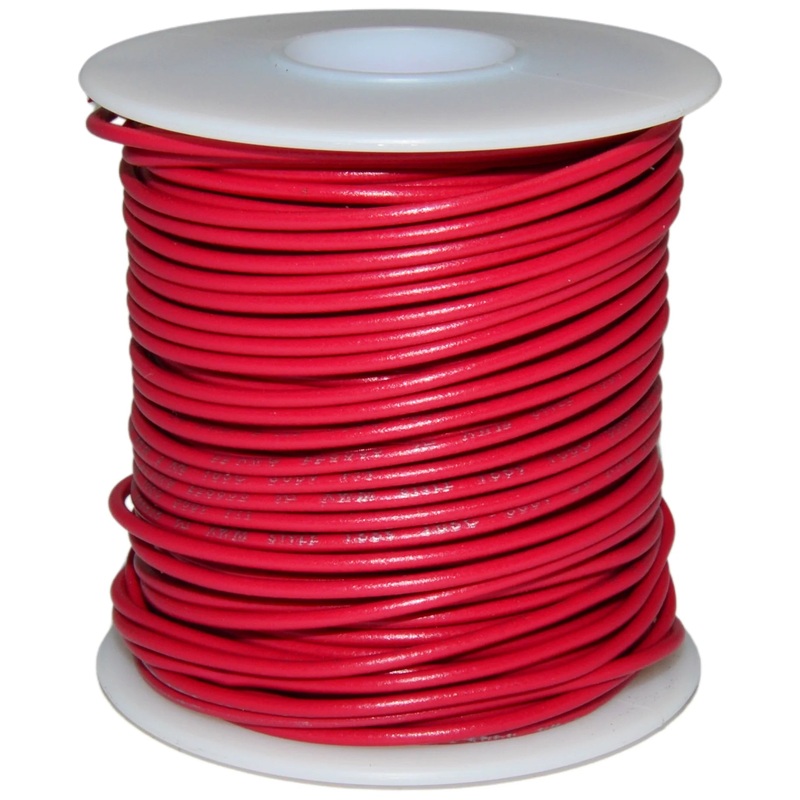 100 Feet Red 22 Gauge Stranded Hook-Up Wire, Tinned Copper, PVC Insulation (Shade May Vary)
