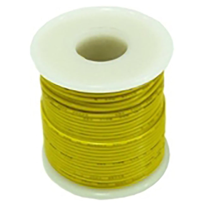 24 Gauge Solid Hookup Wire (Yellow, 100 Feet), 300 Volts