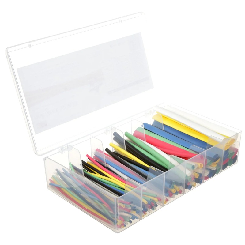 3M Heat Shrink Tubing Color Assortment Kit, 3/32" to 1/2" Single Wall (Thin) Polyolefin (FP-301)