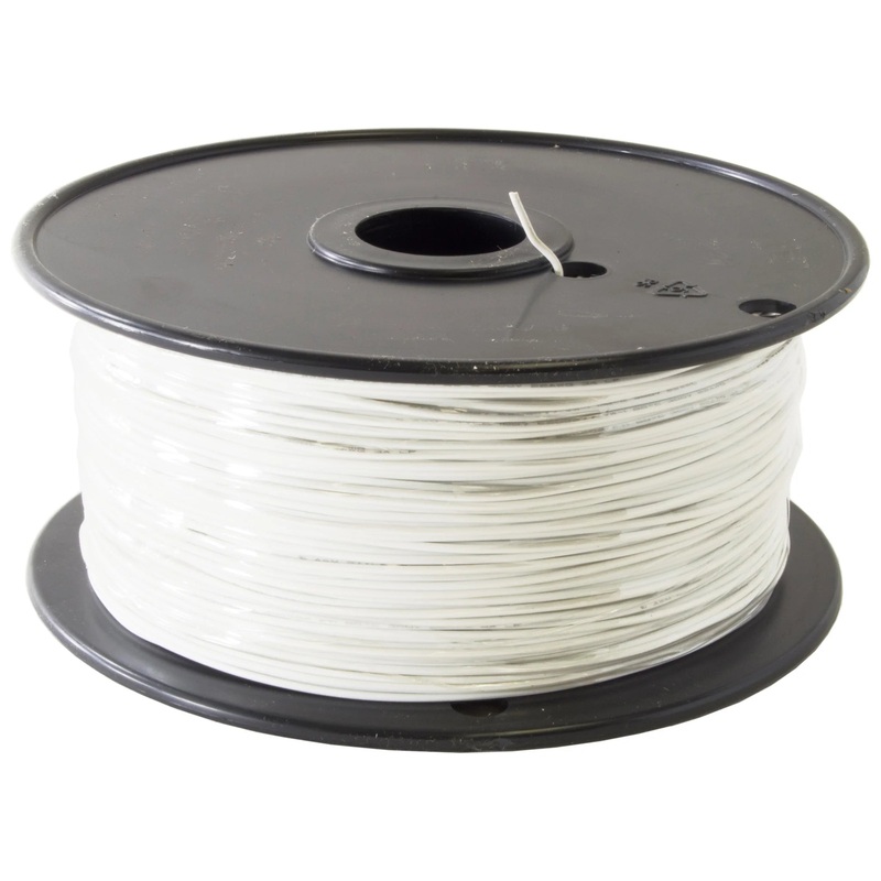 White 1000 Feet, UL 1007/1569, 24 Gauge Solid Hook Up Wire (Tinned Copper), 300V Rating, 80C Temperature Rating