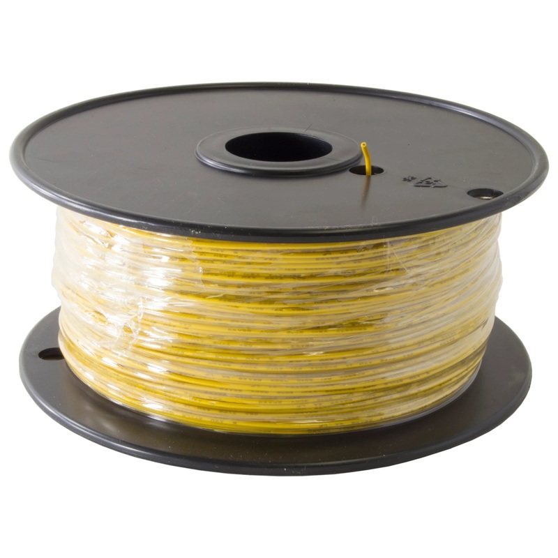 Yellow 1000 Feet, UL 1007/1569, 24 Gauge Solid Hook Up Wire (Tinned Copper), 300V Rating, 80C Temperature Rating
