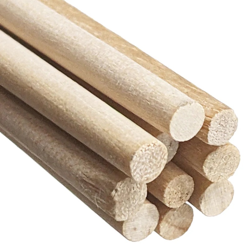 10 Pack 1/8" Diameter x 36" Length Birch Wood Dowels - Round Wooden Rods