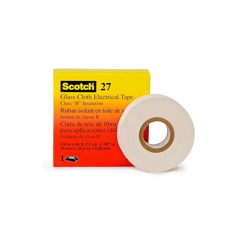 3M Glass Cloth Electrical Tape 27-1/2 x 66', White, Rubber Thermosetting Adhesive, 1/2 in x 66 ft (13 mm x 20,1 m)