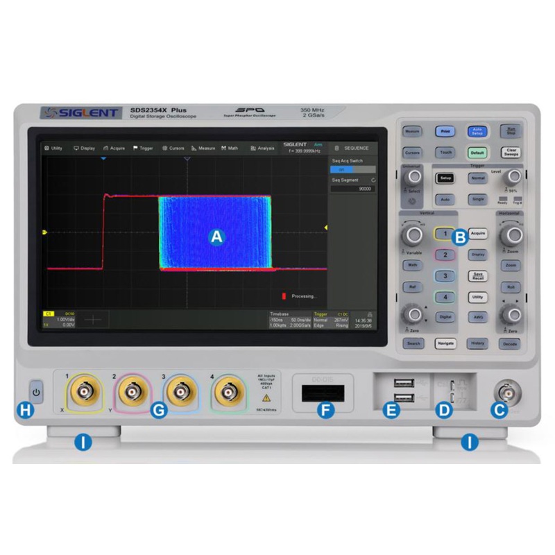 Siglent SDS2354X Plus - 350 MHz, 4 Channel Digital Super Phosphor Oscilloscope