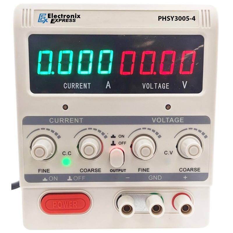 Single Output Linear DC Power Supply with LED Display (Voltage adjustable 0-30V, Current adjustable 0-5 Amp)