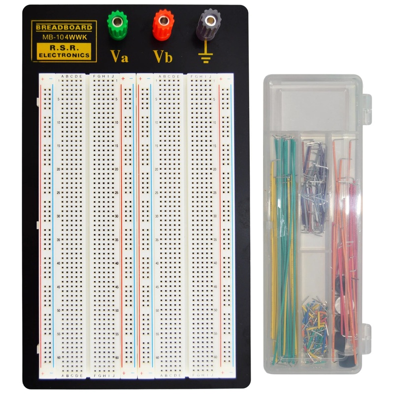 Solderless Breadboard, 1,660 Contact Points and 3 Binding Posts, Includes 140 Piece Wire Kit, 8.7" x 5.9"