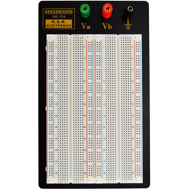 Solderless Breadboard with Metal Backplate - 1660 Tie Points, 3 Binding Posts