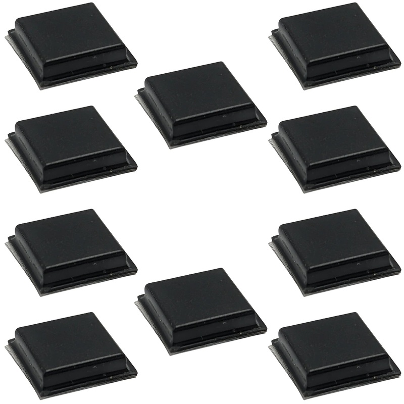 3M 10 Pack 0.40-inch Tapered Square Bumpon Bumpers, 0.10-inch Height (Black)