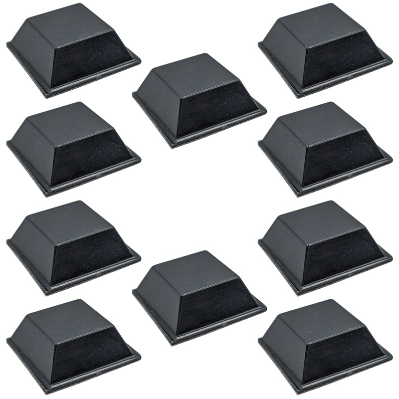 3M 10 Pack 0.81-inch Tapered Square Bumpon Bumpers, 0.30-inch Height (Black)