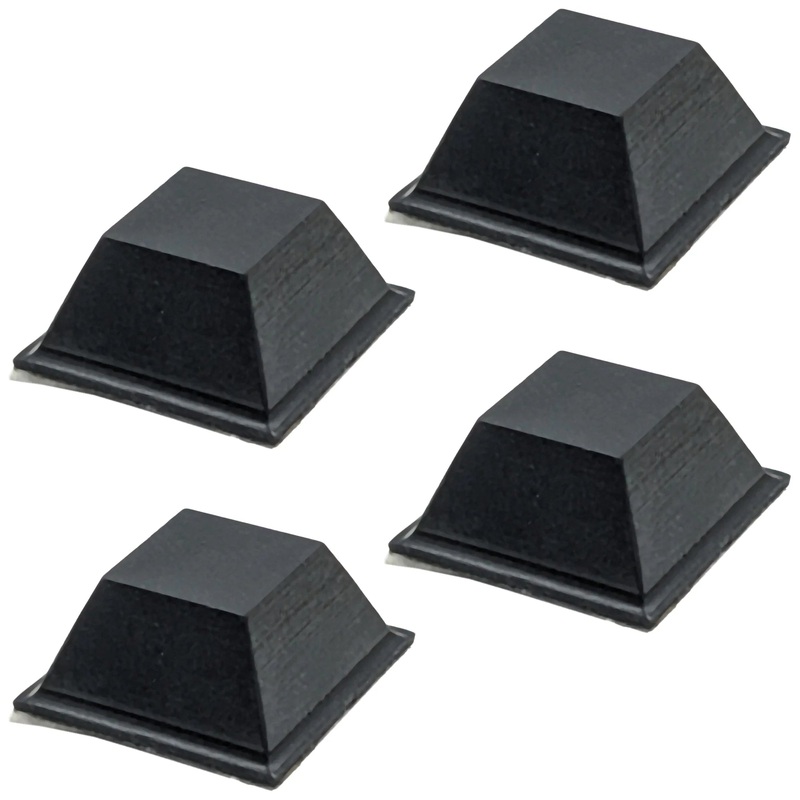 3M 4 Pack 0.5-inch Tapered Square Bumpon Bumpers, 0.23-inch Height (Black)