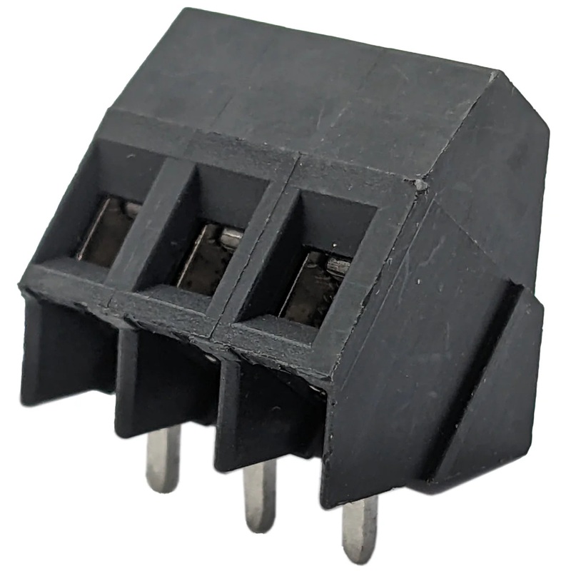 45 Angle 3 Position Wire to Board Terminal Block, Side Entry, Screw Type