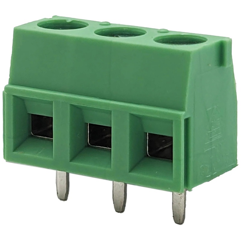 Vertical 3 Position Wire to Board Terminal Block, Side Entry, Screw Type