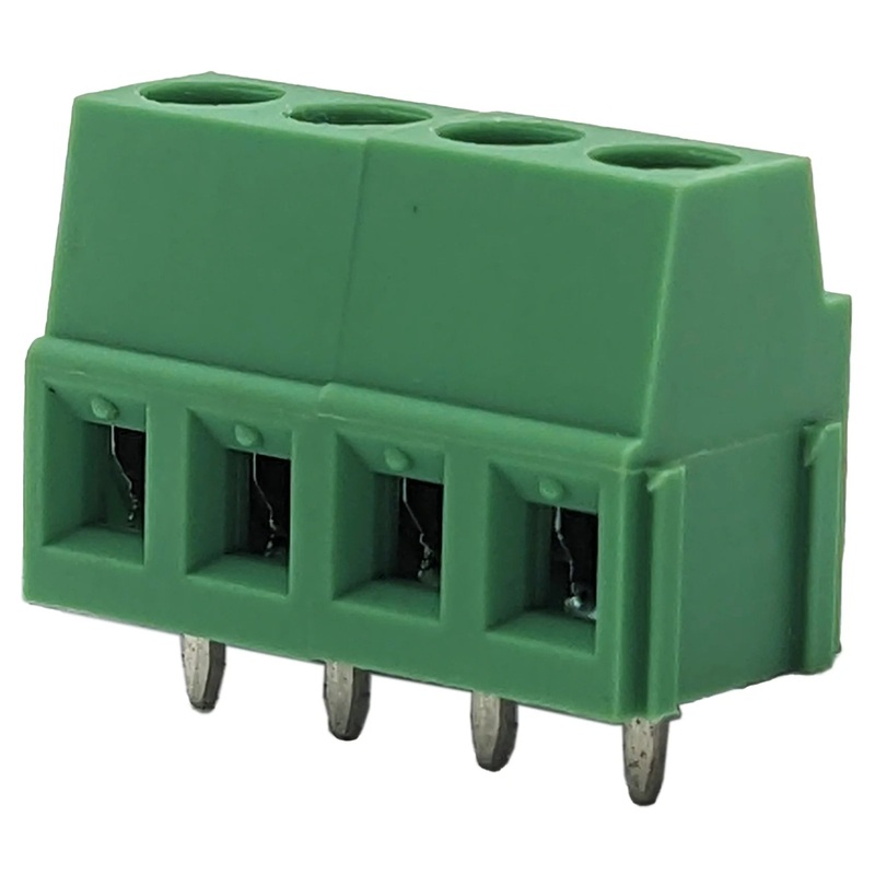 Vertical 4 Position Wire to Board Terminal Block, Side Entry, Screw Type