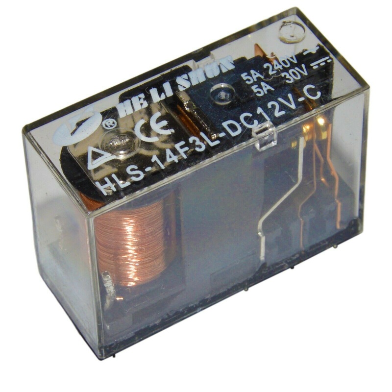 12V 5A Single Contact Relay DIP, 270 Ohms Coil Resistance, Clear, HLS-14F3L-DC12V-C