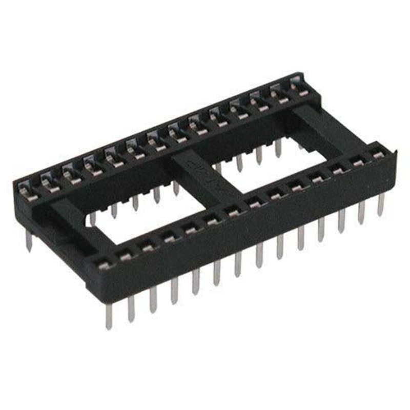 Solder Tail Low Profile IC Socket 28-Pins - Wide