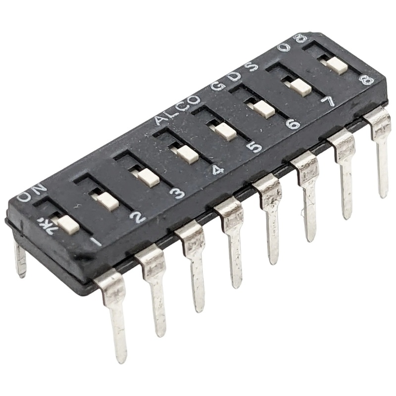 Alcoswitch 8 Switch DIP Switch, 16-pin, End to End Stackable, Low Profile