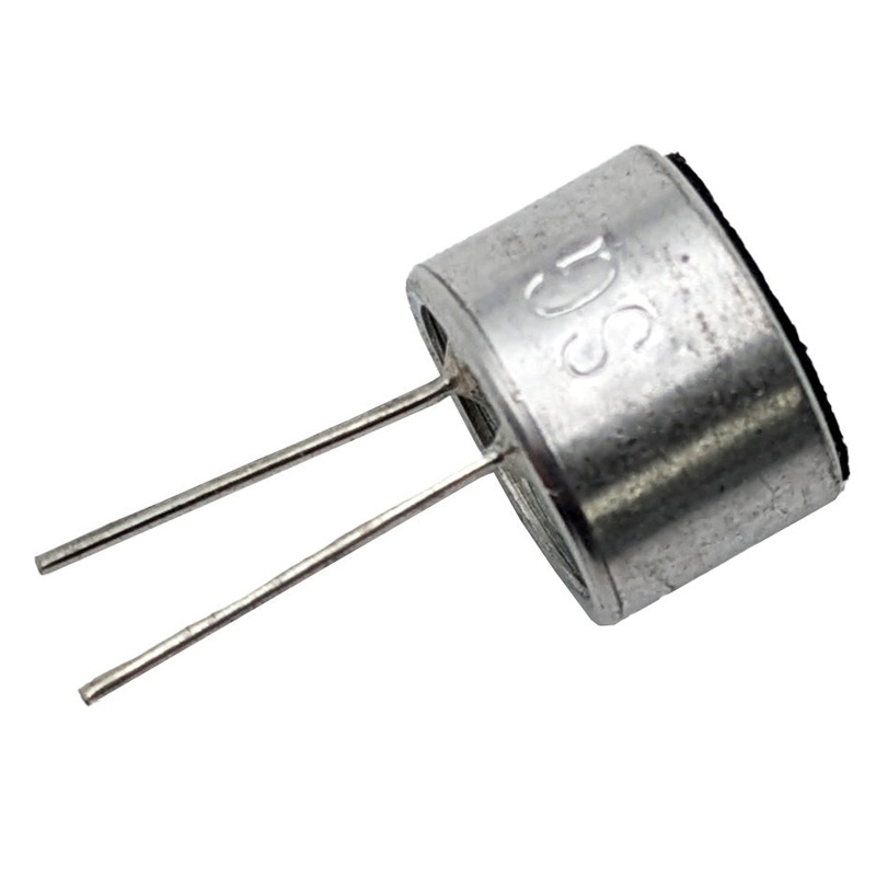 9.7 mm Diameter Electret Condenser Microphone FET, 2 to 10V DC, 1K Ohm Impedance, 50 to 8 KHz Frequency