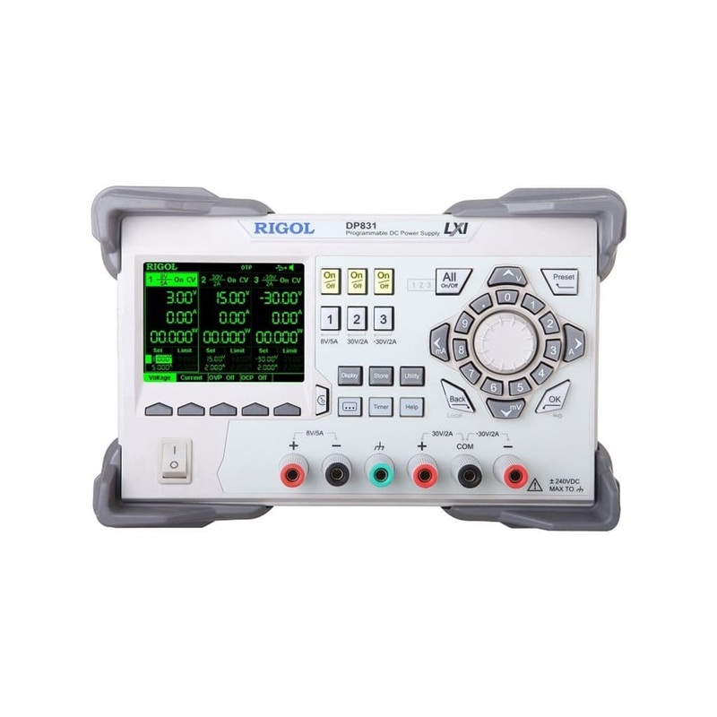 Rigol DP831 Triple Output 160 Watt, 3 Channels DC Power Supply, Maximum Output Range 8V/5A, 30V/2A, 30V/2A