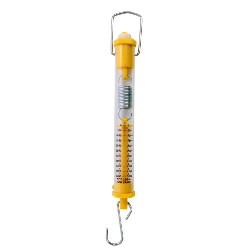 Tubular Spring Scale 5 Kilograms (5000 Grams) / 50 Newtons, Color: Yellow