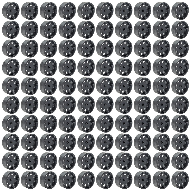 100 Pack Black 40mm Rear Wheels for Shell Style Co2 Dragsters
