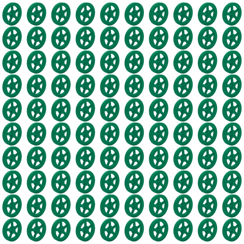 100 Pack Green 35mm Front Wheels with Spokes for Co2 Dragsters