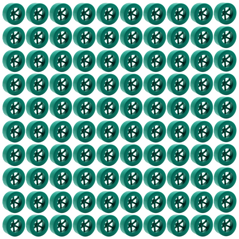 100 Pack Green 40mm Rear Wheels with Spokes for Co2 Dragsters