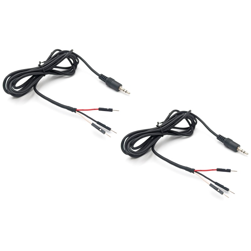 2 Pack 3.5mm Breakout Stereo Male Cable to 3x Dupont Male, 6 Feet Total Length