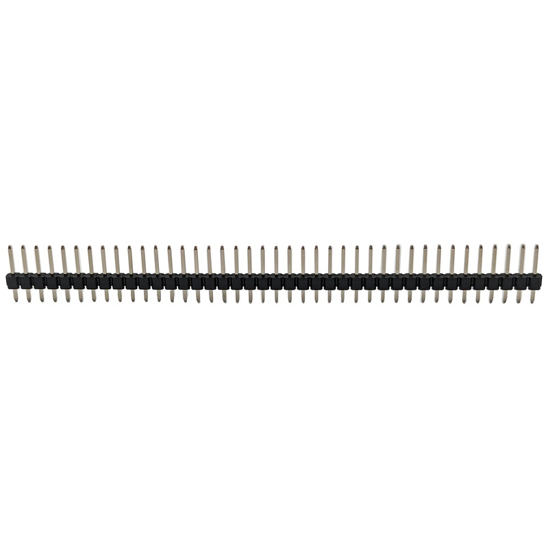40 Pin Single Row Male Header, 0.025" Square Posts on 0.1" Center