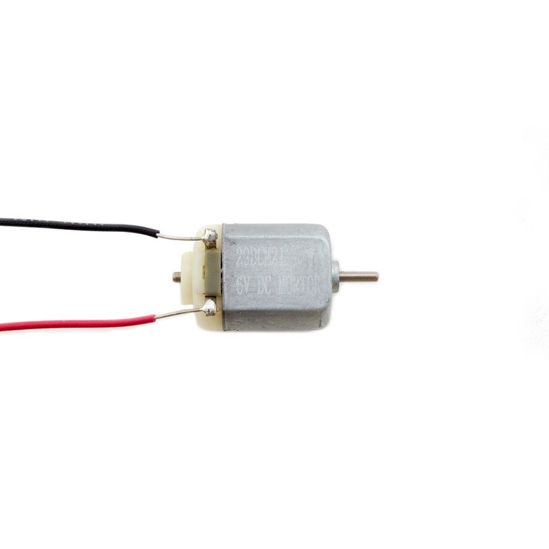 6V DC Motor with 9" Wire Leads, 22AWG Solid Wire Leads