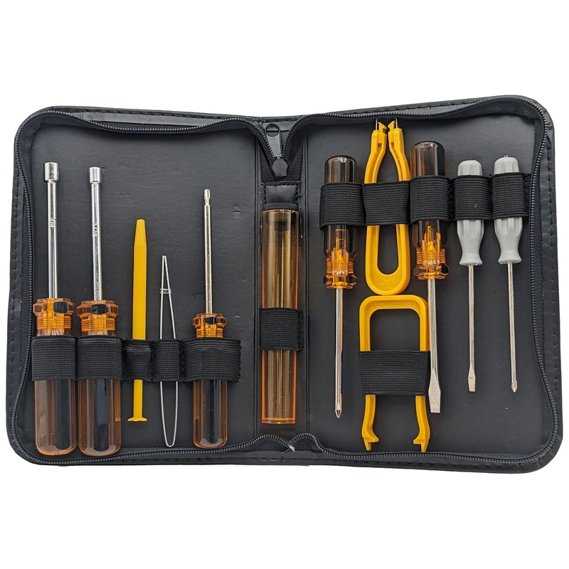 12 Piece Computer and Electronics Toolkit with Chip Inserter, T15 Screwdriver, Spare Parts Tube and Nut Drivers